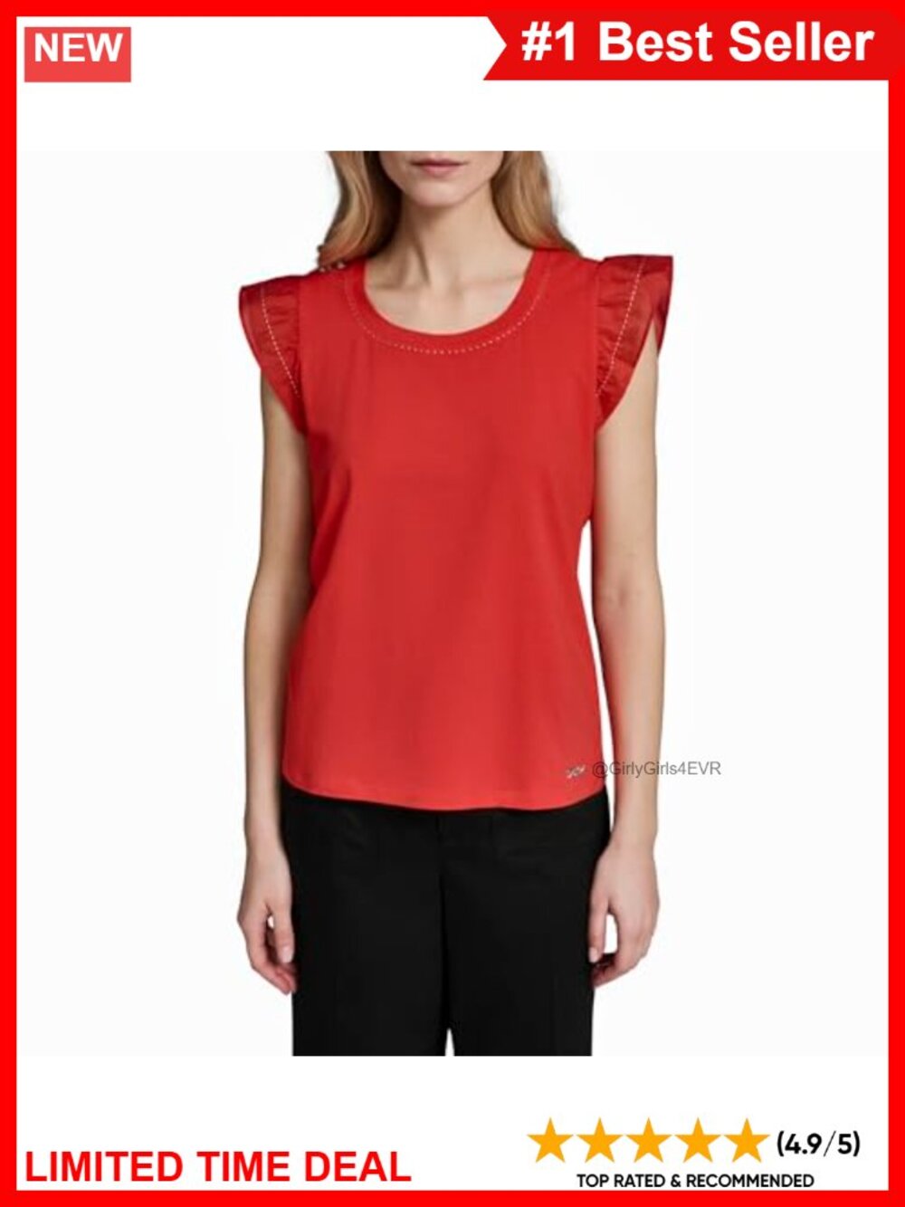 Ruffle Sleeve Lightweight Dainty Button Down Blouse Cap Sleeve